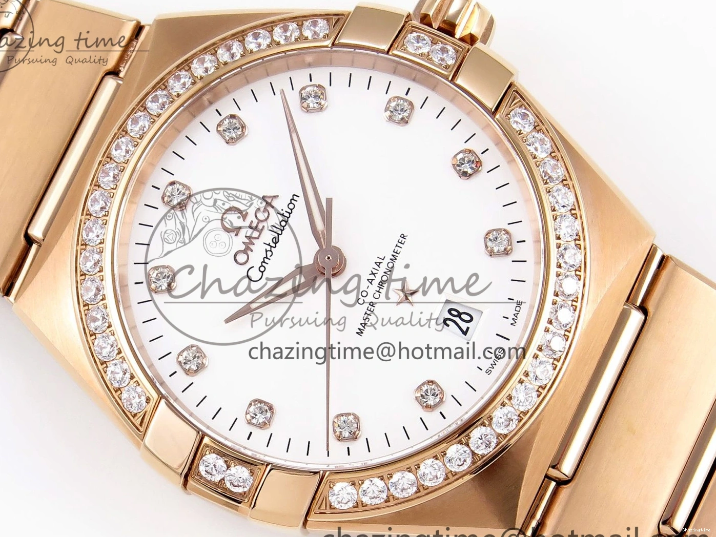0216 Soft Constellation 39mm RG Diamonds Bezel ASWF 1:1 Best Edition White Dial on RG Bracelet A 7783
